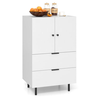 Goflame 2-Door Narrow Storage Sideboard Buffet Cabinet with Drawers