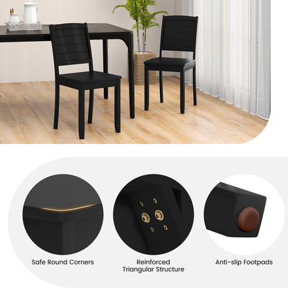 Goflame Wood Dining Chairs Set of 2/4, Modern Kitchen Chairs w/Rubber Wood Legs, Curved Backrest, Farmhouse Diner Chairs