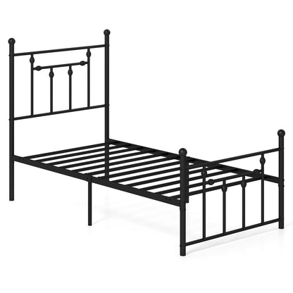 Goflame Twin Bed Frames with Headboard and Footboard, Victorian Style Twin Platform Bed