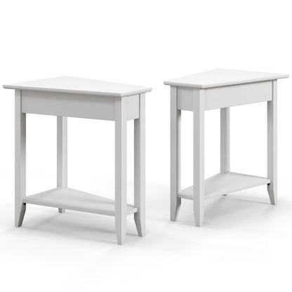 Triangle Side Table with Storage Shelf - Goflame
