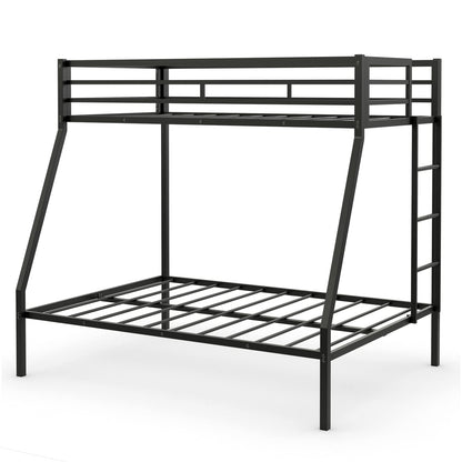 Goflame Metal Bunk Bed, Twin Over Full Size Bed w/ Removable Ladder & Steel Slats Support