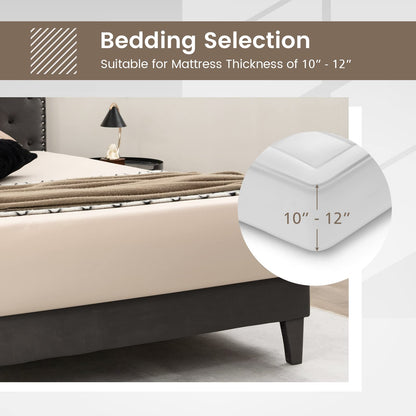 Goflame Upholstered Full Size Bed Frame