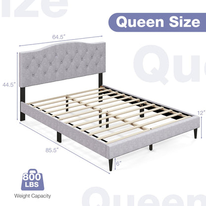 Goflame Queen Size Upholstered Platform Bed