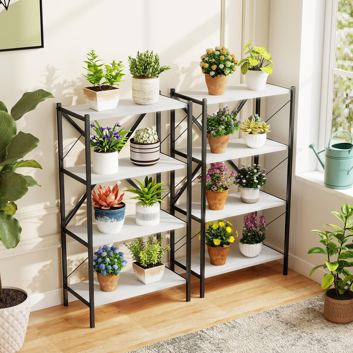 Goflame Modern Bookcase with Heavy-Duty Metal Frame (1/2)