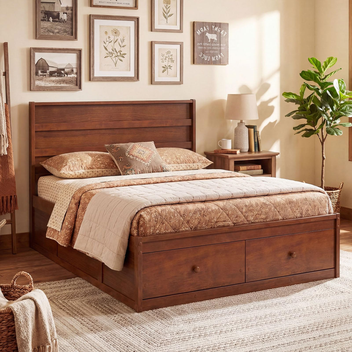 Goflame Bed Frame with Storage Drawers