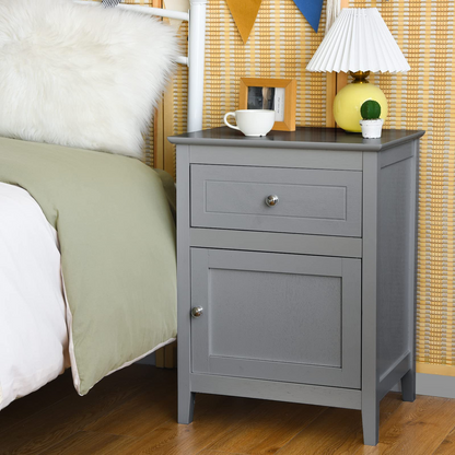 Wooden End Table W/Shelf - Goflame