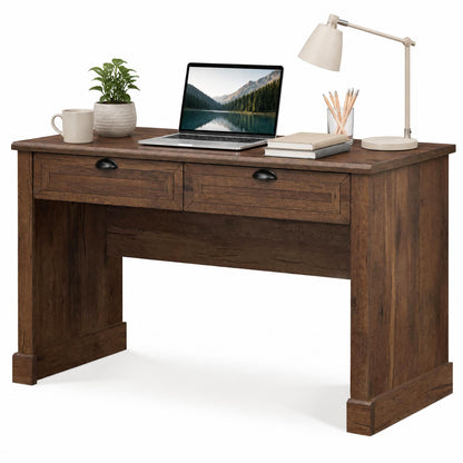 GOFLAME 48" Computer Desk with Drawers, Farmhouse Home Office Desks