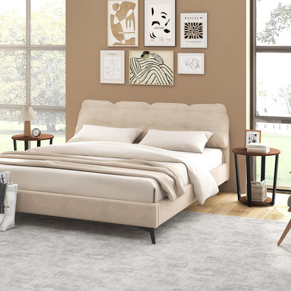 Goflame Round End Table Set of 1/2, 2-Tier Side Sofa Table with Open Storage Shelf and Metal Frame