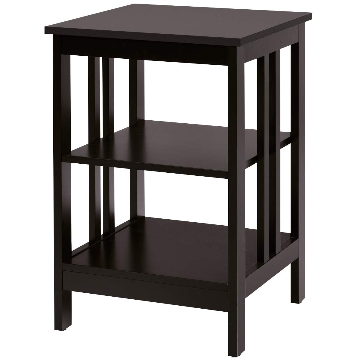 Goflame Nightstand 3-Tier Sofa Side Table W/Reinforced Bars and Stable Structure