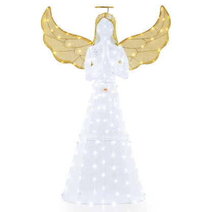 Goflame 5 FT Christmas Pre-Lit Angel, Yard Lighted-up Festive Angel w/Halo