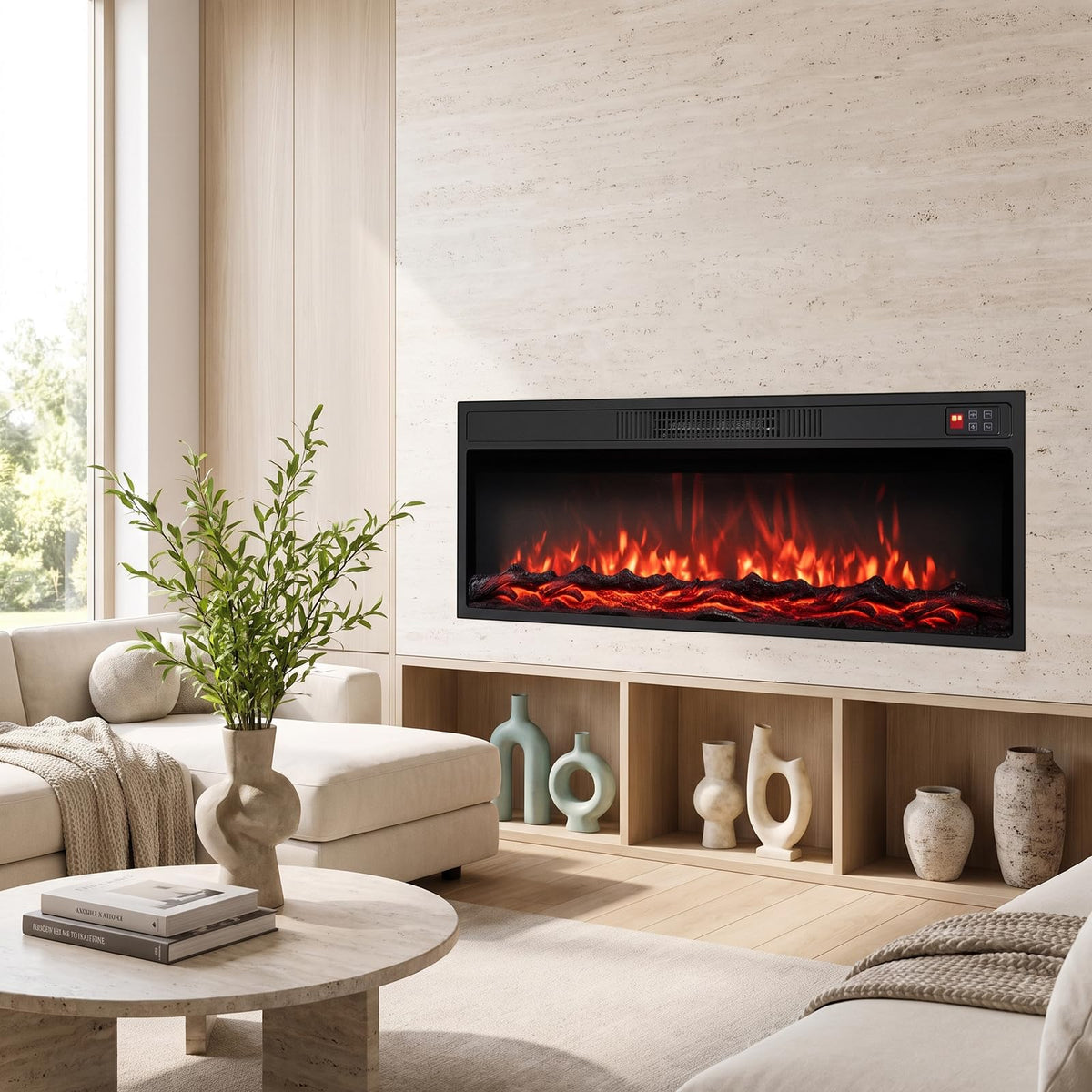 GOFLAME 36"/40" Recessed Electric Fireplace Insert