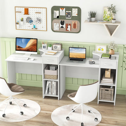 Goflame Computer Desk with Storage, Modern PC Laptop Table with 5-Position Adjustable Shelf