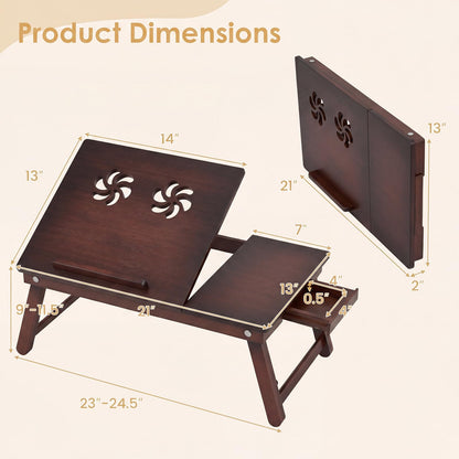 Goflame Bamboo Laptop Desk for Bed
