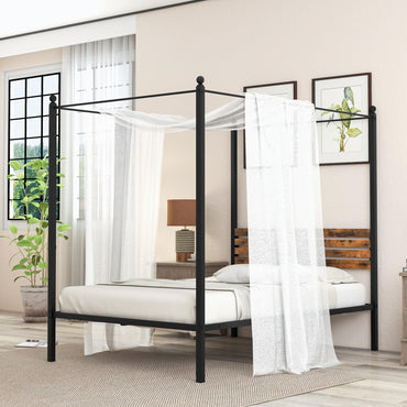 Goflame Queen/Full/Twin Size Metal Canopy Bed Frame