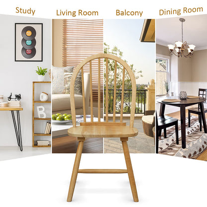 Goflame Wood Dining Chairs, French Country Armless Spindle Back Dining Chairs
