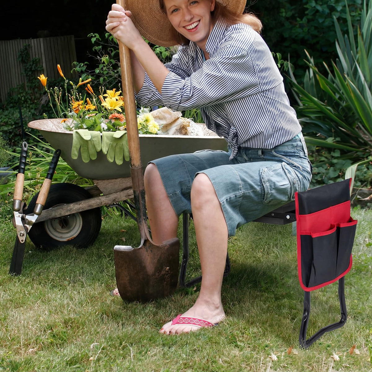 Goflame Garden Kneeler & Seat Folding Gardening Stool