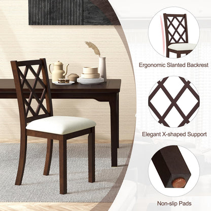 Goflame Wood Dining Chairs Set of 2, Farmhouse Kitchen Chair with Rubber Wood Legs, Max Load 400 Lbs