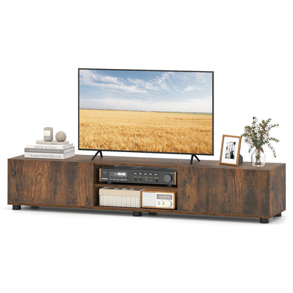 Goflame TV Stand for 55-70 Inch TV Modern Entertainment Center w/ 3 Open Shelves