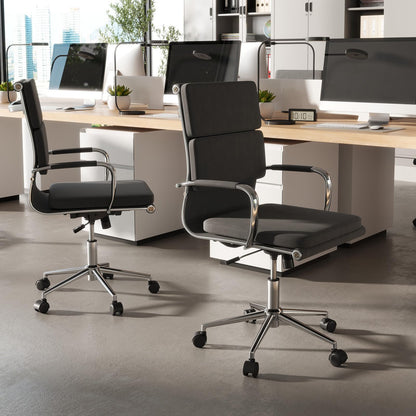 Goflame Ergonomic Office Chair Mid Back Fabric Desk Chair with Armrest