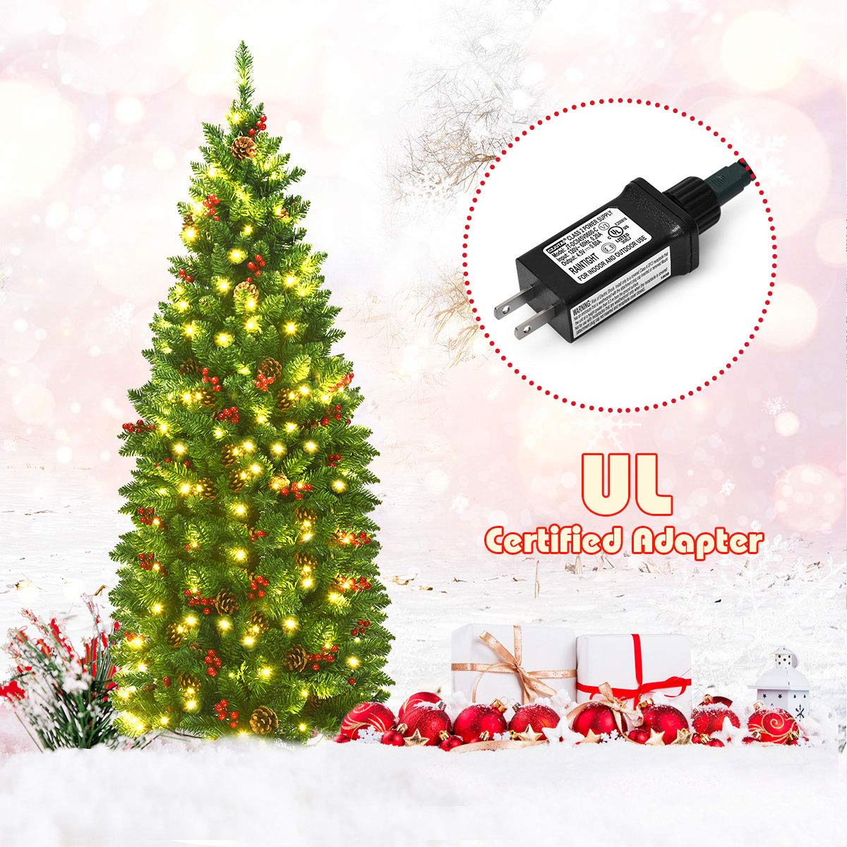 Goflame Pre-Lit Pencil Christmas Tree - GoflameUS