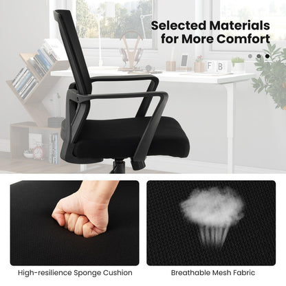 Goflame Office Desk Chair with Lumbar Support, Ergonomic Mesh Office Chair with Wheels and Armrests