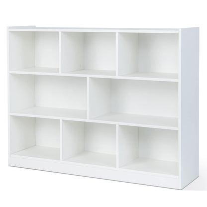 8 Cube Bookcase, Freestanding 3-Tier Open Bookshelf - Goflame