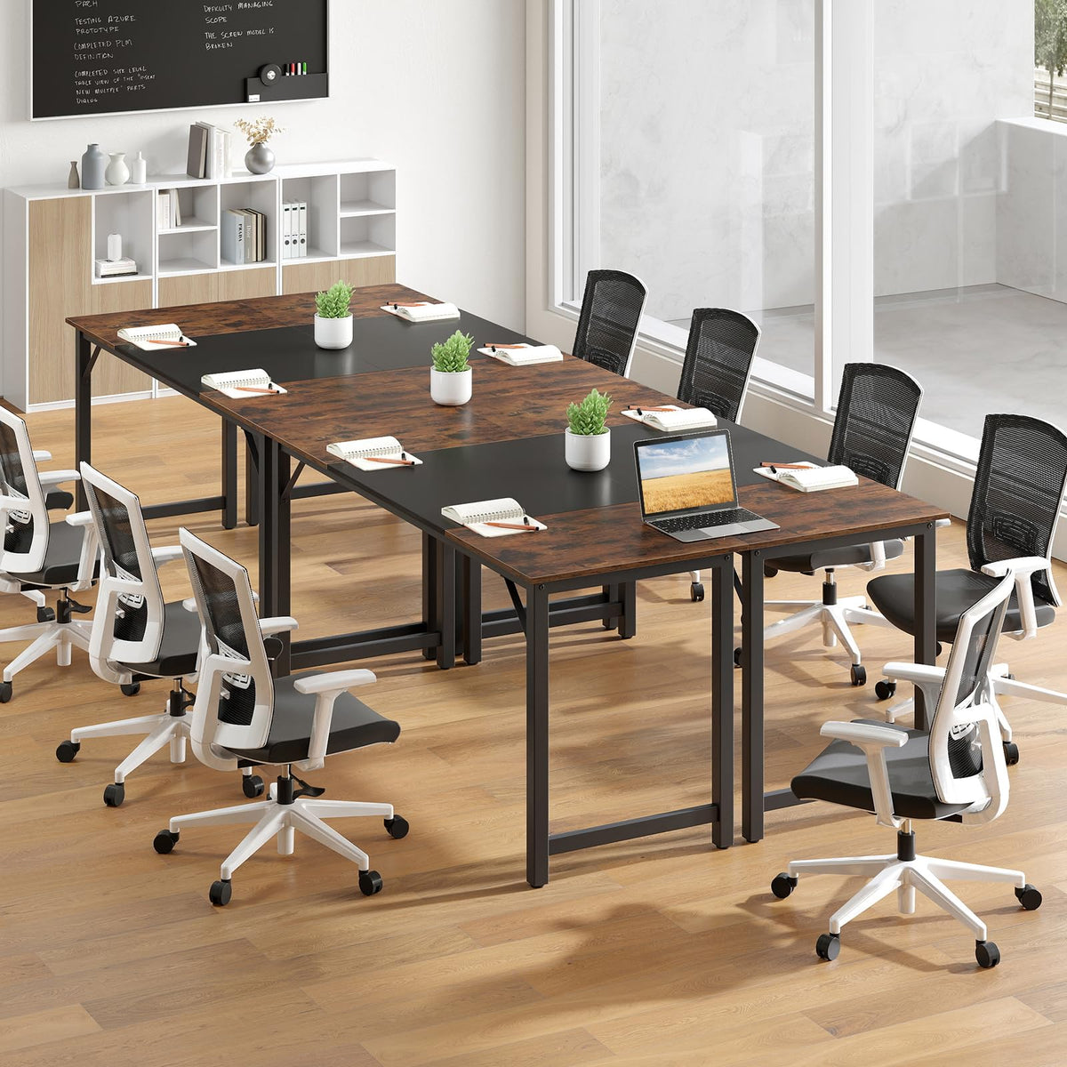 Goflame 1/2/4/6 PCS 63" x 24" Rectangular Large Meeting Room Desk