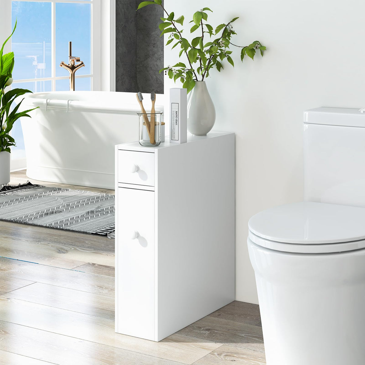 Goflame Small Bathroom Storage Cabinet