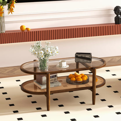 Boho Rattan Coffee Table - Goflame