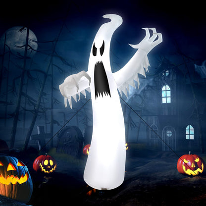 12ft Halloween Inflatable Ghost, Quick Blow up Halloween Decoration, Giant Inflatable Specter w/ Bright LED Lights
