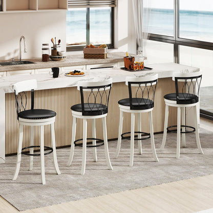 Goflame Swivel Bar Height Bar Chairs with Footrest