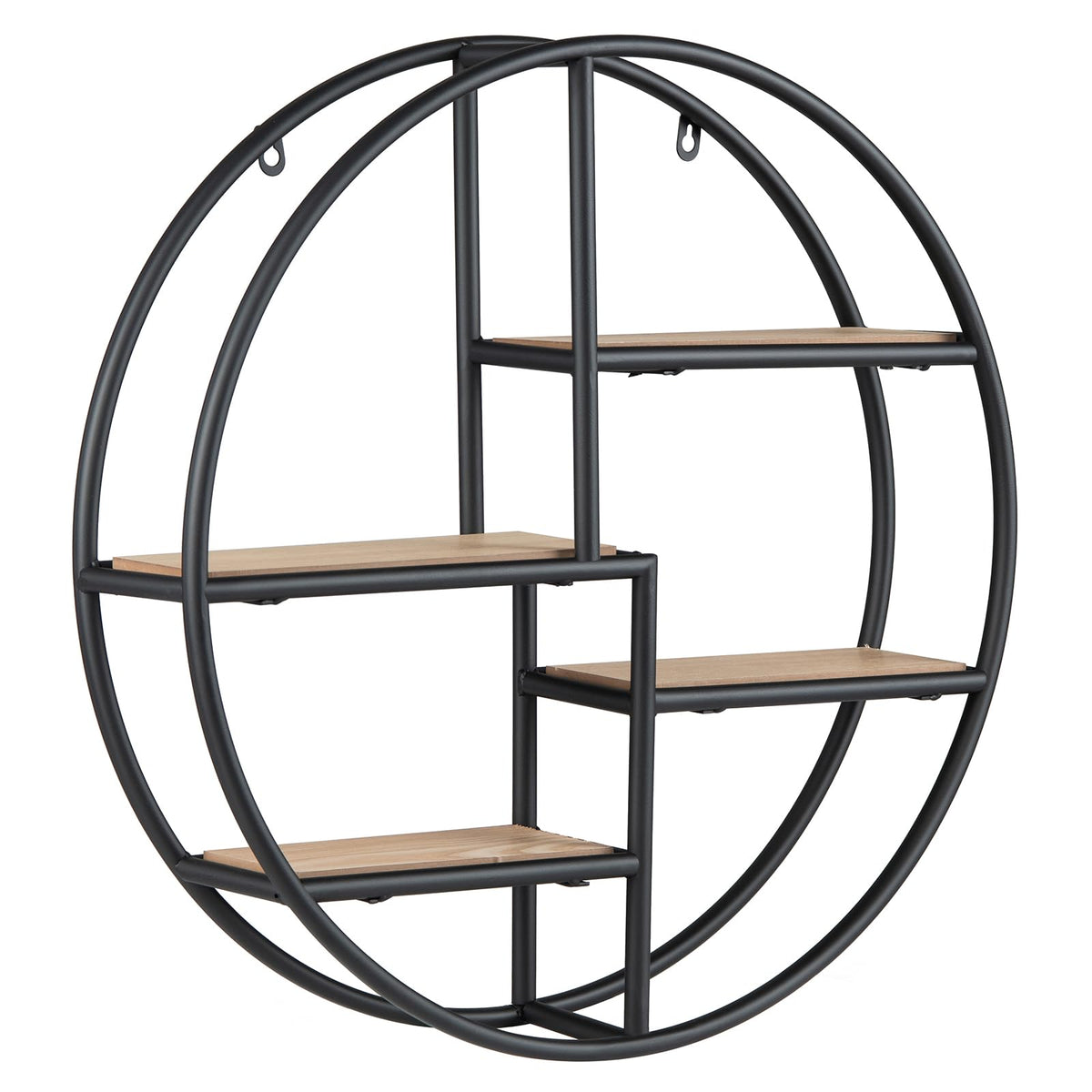 Goflame Industrial Style Round Wall Shelves for Living Room