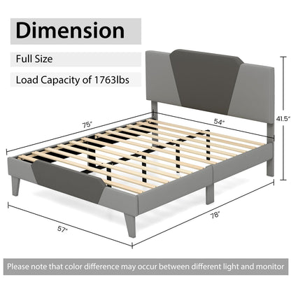 Goflame Queen/Full/Twin Size Velvet Upholstered Bed Frame with Headboard