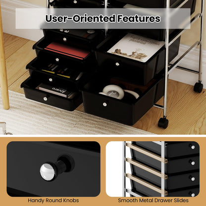 Goflame Rolling Storage Cart 15-Drawer Trolley with Chrome Plated Metal Frame