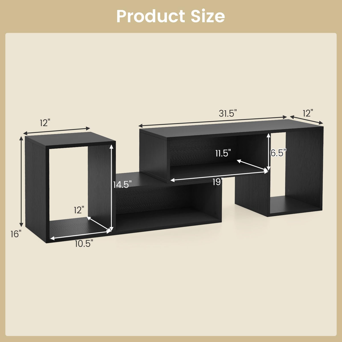 Goflame Bookshelf TV Stand for TVs up to 55"