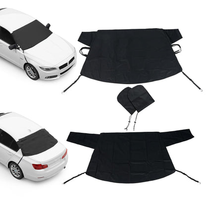 Goflame Car Windshield Snow Cover Set, Heavy Duty 600D Oxford Fabric Front & Rear Ice Frost Protectors