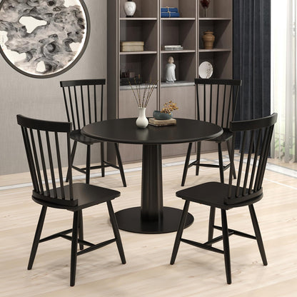 Goflame Windsor Dining Chairs Set of 2/4 Black, w/Wide Seat & Spindle Back, Max Load 400 Lbs