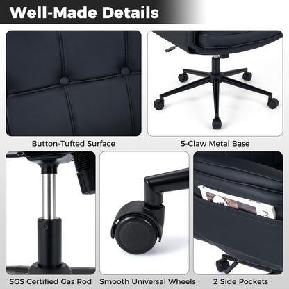 Goflame Criss Cross Chair with Armrests & Wheels