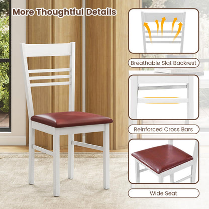 Goflame Wooden Dining Chairs Set of 2/4 Armless Kitchen Chairs w/Slat Backrest