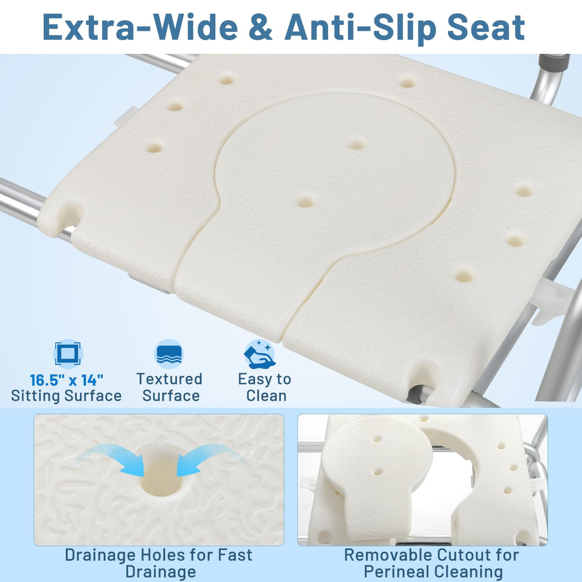 GOFLAME Sliding Tub Transfer Bench for Elderly and Disabled