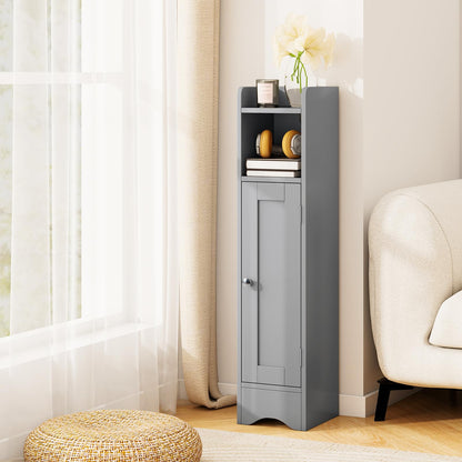 Goflame Small Bathroom Storage Cabinet Corner Floor Cabinet with Door & Adjustable Shelves