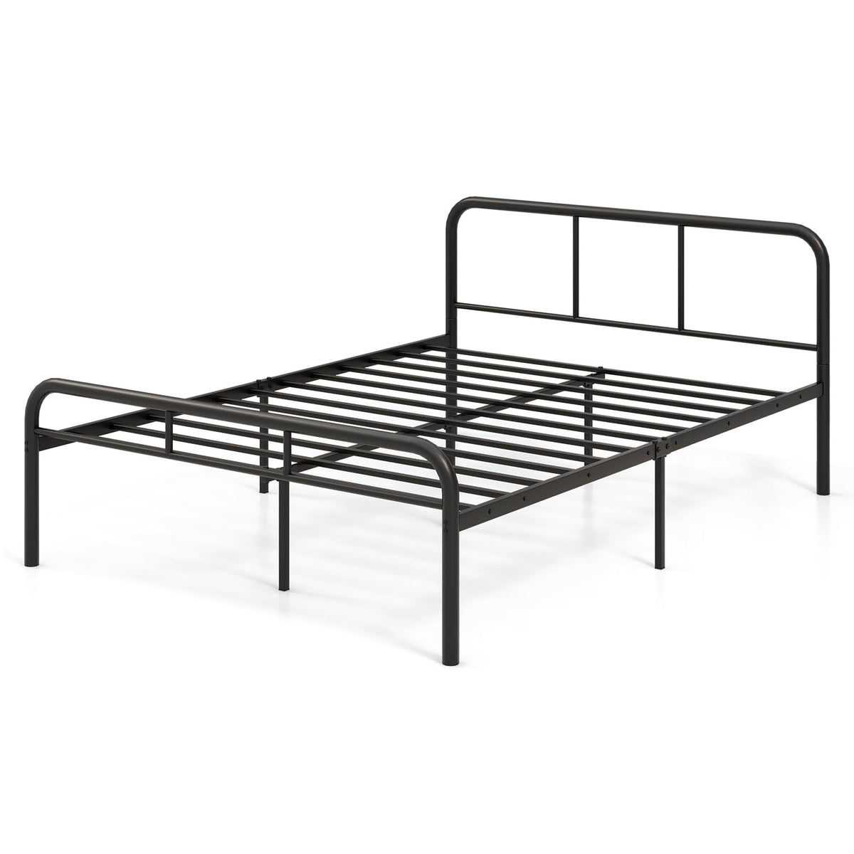 Goflame Twin Size Bed Frame, Modern Metal Platform Bed with Headboard and Footboard, Heavy Duty Steel Slat Support Mattress Foundation