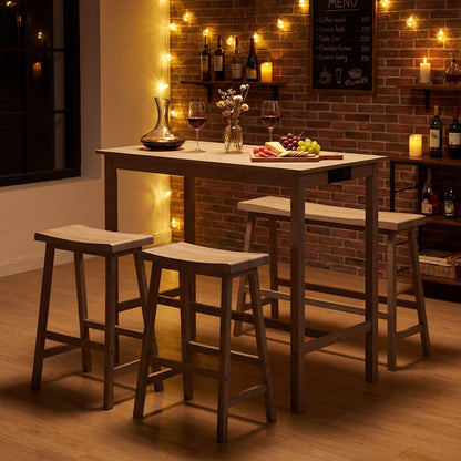 Goflame 4-Piece Counter Height Dining Table Set with Power Outlet