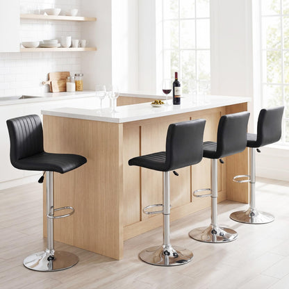 Goflame Modern Faux Leather Counter Height Barstools Set of 2/4 with Back and Footrest