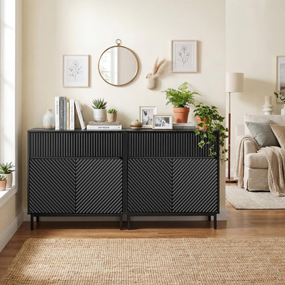 Goflame 32" Wide Coffee Bar Console Table with 2 Doors and 1 Drawer (1/2)