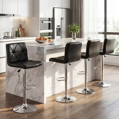 Goflame Modern Faux Leather Upholstered Counter Height Barstools Set of 2/4