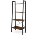 Goflame Industrial 4-Tier Bookshelf, Ladder Bookshelf with Metal Frame, Anti-Tipping Kits