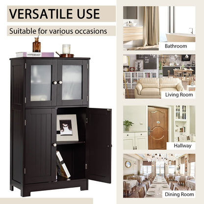 Goflame Storage Cabinet with Doors - Bathroom Floor Cabinet, Freestanding Tall Cabinet