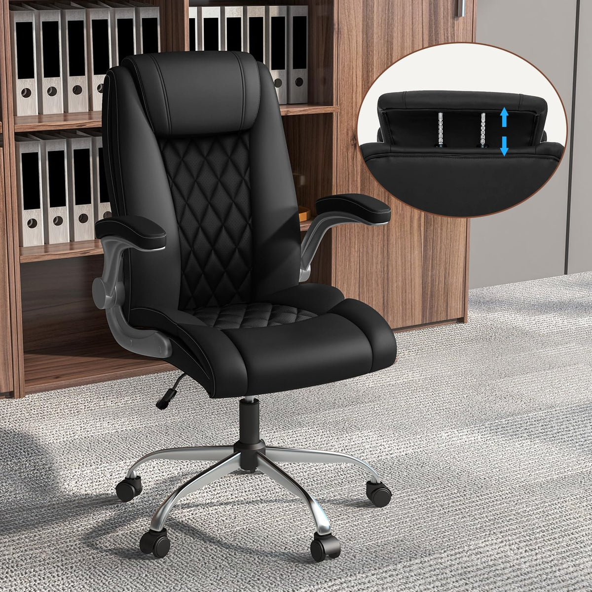 Goflame Executive Office Chair, Ergonomic PU Leather Desk Chair