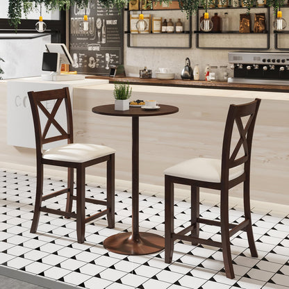 Goflame Farmhouse Counter Height Bar Stools with Footrest (2/4)